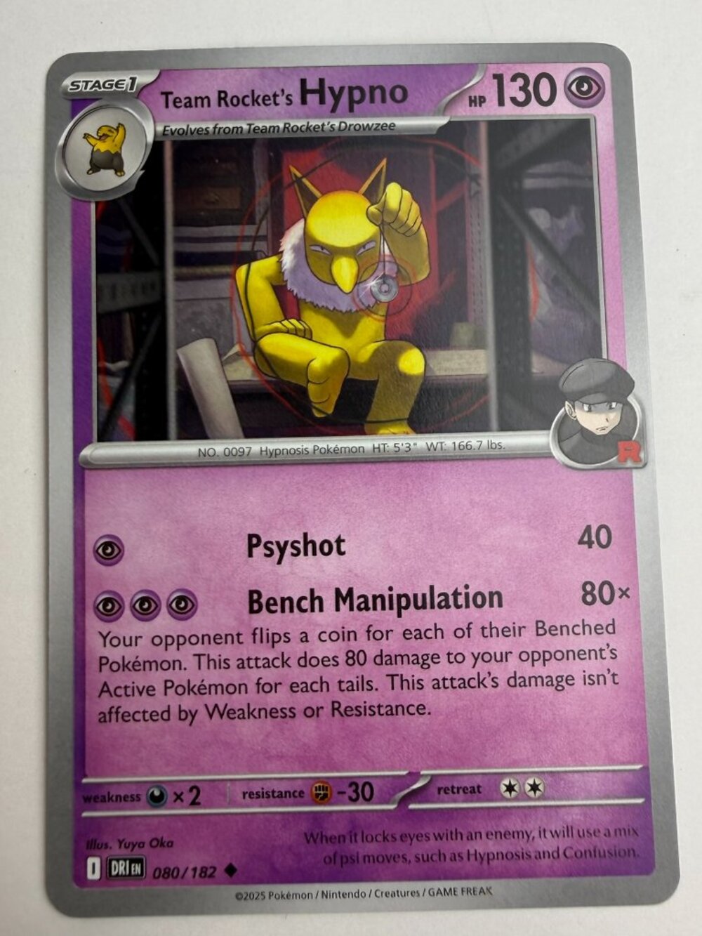 Team Rocket's Hypno Uncommon SV10: Destined Rivals 080/182 NM